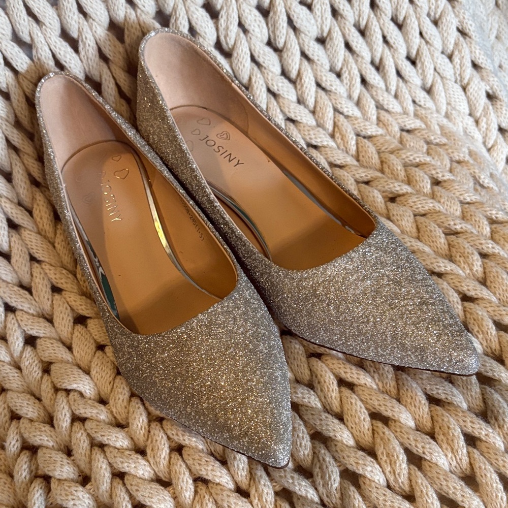 Women's Silver Glitter Heels